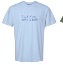 Encounter Puff Tee - Blue (Less of Me, More of Him) mockup