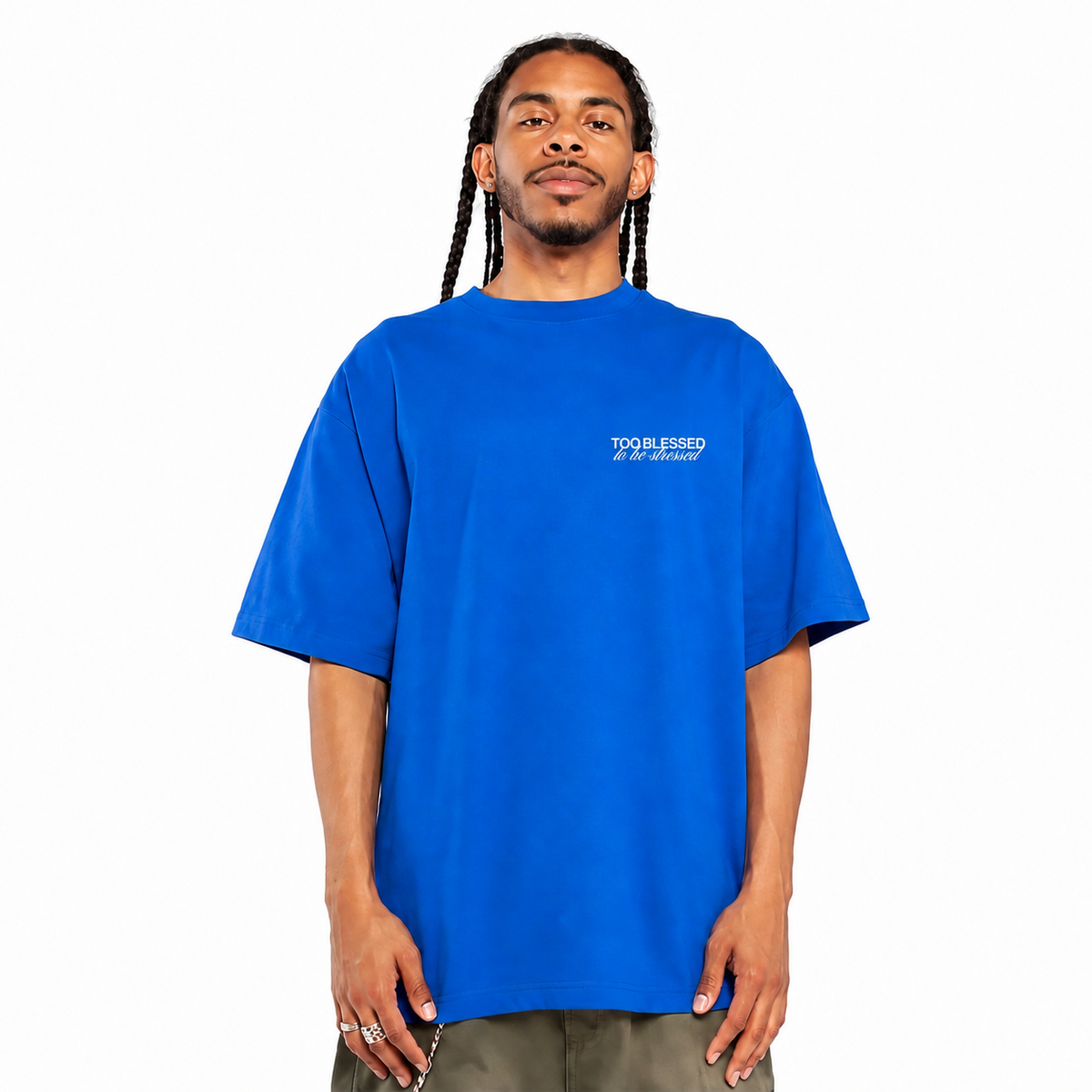 Too Blessed to Be Stressed heavyweight Christian tee from Calvary Church of Naperville