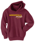 Maroon youth pullover hoodie with Calvary logo — Calvary Kids apparel