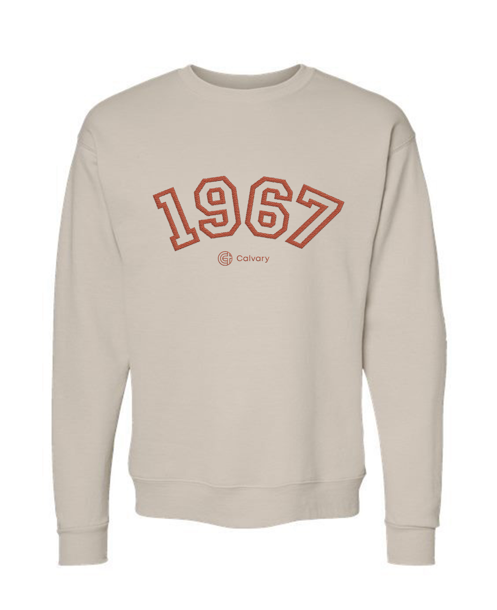 Unisex Crewneck Sweatshirt( Embroidery)- Sand